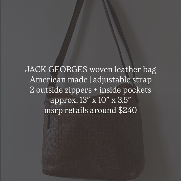 Jack Georges basketweave Leather Shoulder Bag - Picture 9 of 9